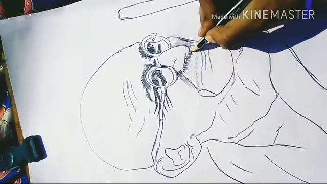 Mahatma gandhi father of the nation. Nice Painting, sketch , drawing with SUBEER sarkar. смотреть онлайн