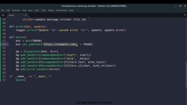 7.3  Setting Up Webhook for Telegram Bot