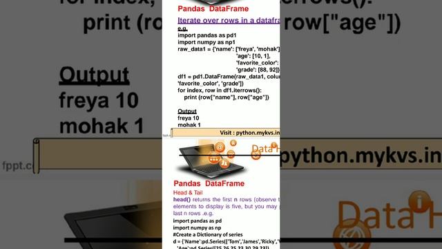 Pandas dataframe head n tail method смотреть онлайн