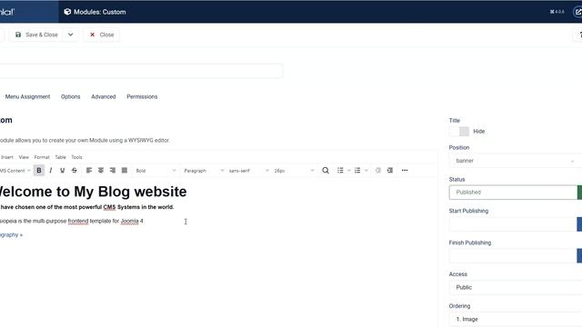 how to change the front image banner of Joomla 4 Cassiopeia template смотреть онлайн