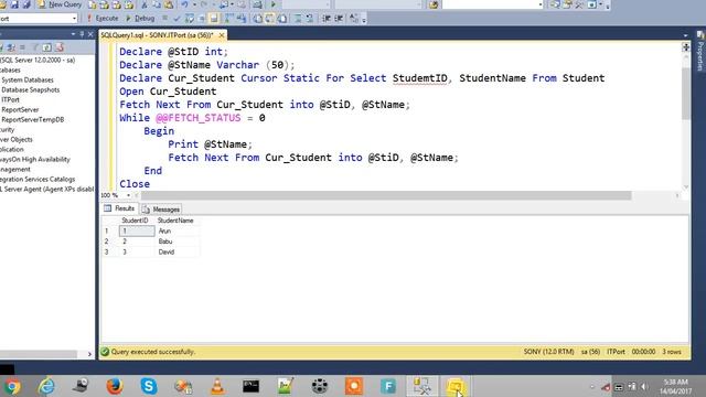 Static Cursors in SQL Server смотреть онлайн