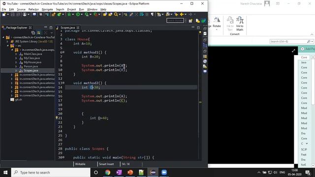 Core Java (Variable Scope) смотреть онлайн