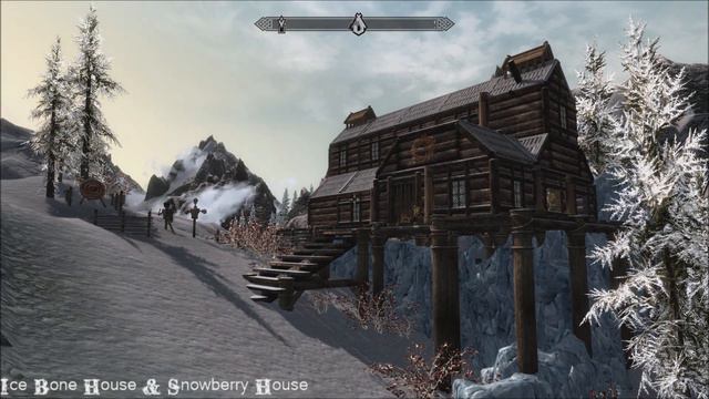 Ice Bones House & Snowberry House - Skyrim Small House Mods