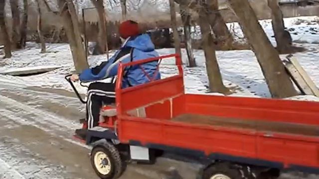 Самоходная тележка, телега, мини самосвал, самосвал Kubota. смотреть онлайн