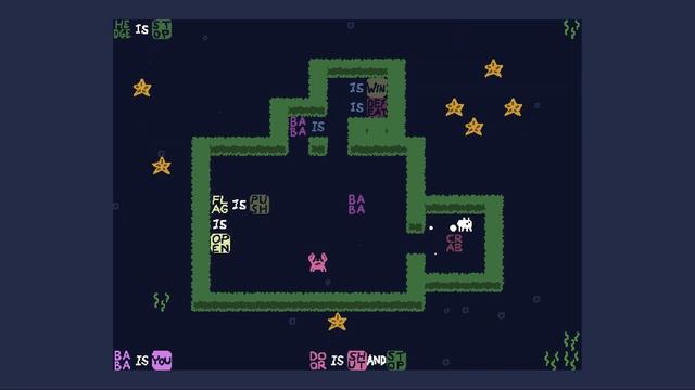 Baba Is You - Level Lake 12 - Crab Storage - Solution