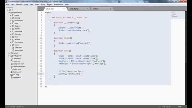 PHP Tutorials Codeigniter in Hindi part 21 Email Class смотреть онлайн