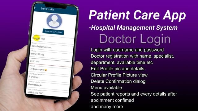 Patient Care App - Hospital management System App demo preview | Android Studio | Java смотреть онлайн
