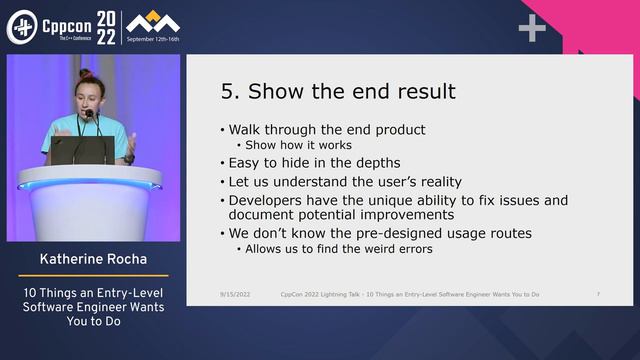 Lightning Talk_ 10 Things an Entry-Level Software Engineer Asks You to Do - Katherine Rocha CppCon22 смотреть онлайн
