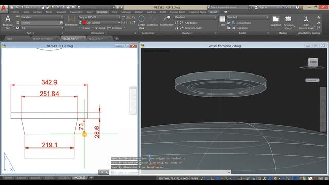 Tutorial of a 3D Vertical Pressure Vessel using AutoCAD 3D|Mechanical drawing смотреть онлайн