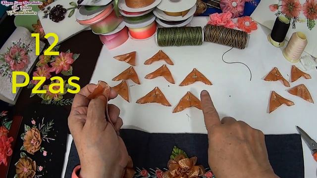 # 228 ROSA DE LISTÓN C/DISEÑO (RIBBON FLOWERS / HOW TO MAKE FLOWERS)