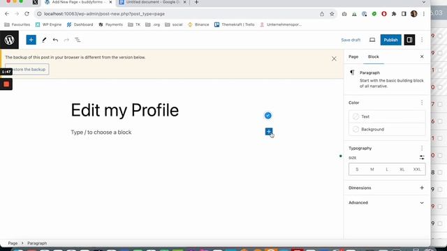 How do I create a page where users can edit their profile on WordPress смотреть онлайн
