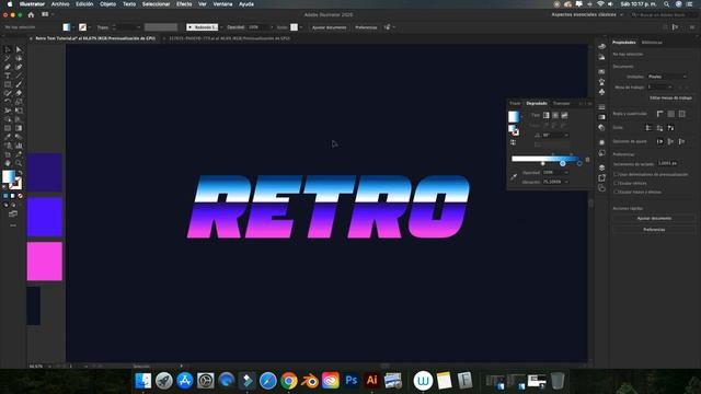 Illustrator Tutorial | Texto Cromado Estilo Retro | Retro Style Chrome Text смотреть онлайн