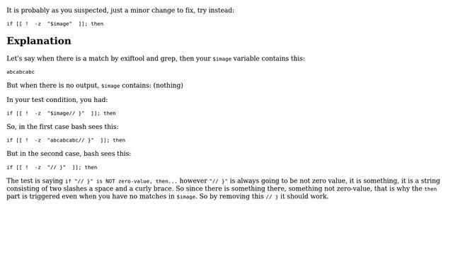 Unix & Linux: Bash script condition always passing even when grep should return nothing смотреть онлайн