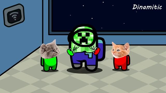 Among us But It's A Cute Creeper and Baby Kittens (Among us Cat Version) #4 смотреть онлайн