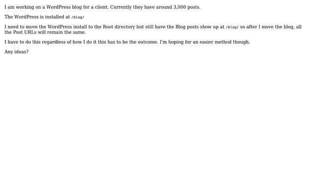 Wordpress: Move WordPress from /blog folder to root but leave post at /blog смотреть онлайн