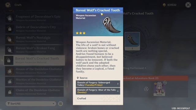 Boreal Wolf's Cracked Tooth Location Craft Genshin Impact MMORPG 2020 l Adventurers смотреть онлайн