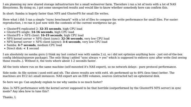 NAS Performance: NFS vs Samba vs GlusterFS смотреть онлайн