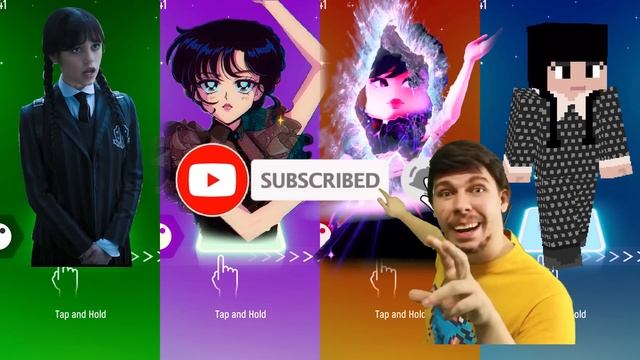 WEDNESDAY - BLOODY MARY ?WEDNESDAY ANIME ? WEDNESDAY ROBLOX ? WEDNESDAY MINECRAFT - Tiles Hop RUSH смотреть онлайн