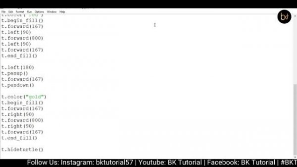 Python Turtle - Draw Germany National Flag In Python Turtle Graphics By #BKTutorial