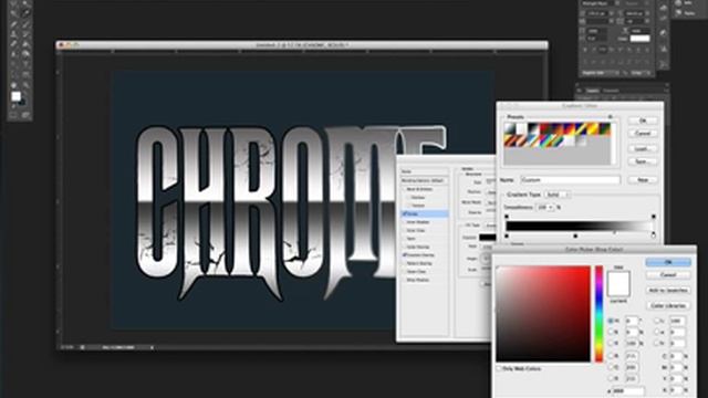 Easy Chrome Effect on Text Photoshop Tutorial смотреть онлайн