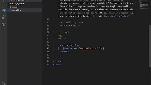 HTML Tutorial: Iframe and media(Audio & Video) tag in Odia - Part 7. смотреть онлайн