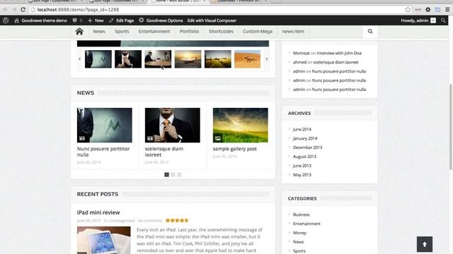 Goodnews Wordpress theme - Home page With Builder смотреть онлайн