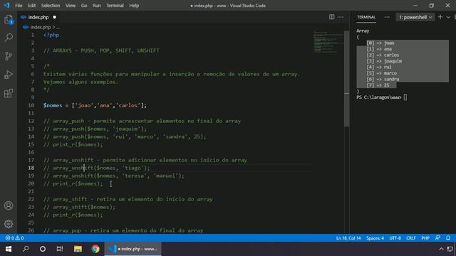 PHP 8 PARTE 2 #055 PUSH, POP, SHIFT E UNSHIFT смотреть онлайн