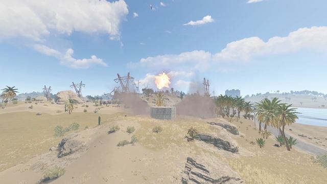 Пустынные базы и MLRS в Раст