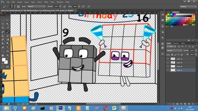 Don't Cry, Numberblocks 25! We Still Remembers Your Birthday - Numberblocks fanmade coloring story смотреть онлайн