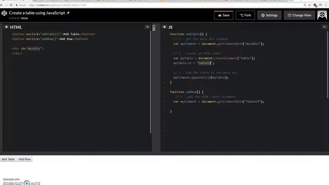 Create an HTML table using JavaScript and the Document Object Model (DOM). смотреть онлайн