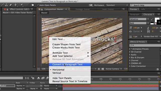 How to Convert Text to Paragraph or Point Text in After Effects Tutorial смотреть онлайн