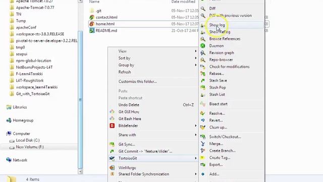 TortoiseGit Tutorial 9b Undoing local changes using tortoiseGit reset option смотреть онлайн
