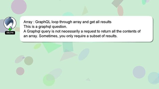 Array : GraphQL loop through array and get all results смотреть онлайн