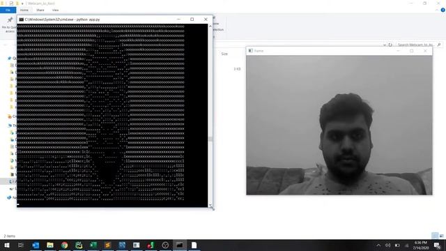 Realtime webcam stream conversion to ASCII using opencv and python смотреть онлайн