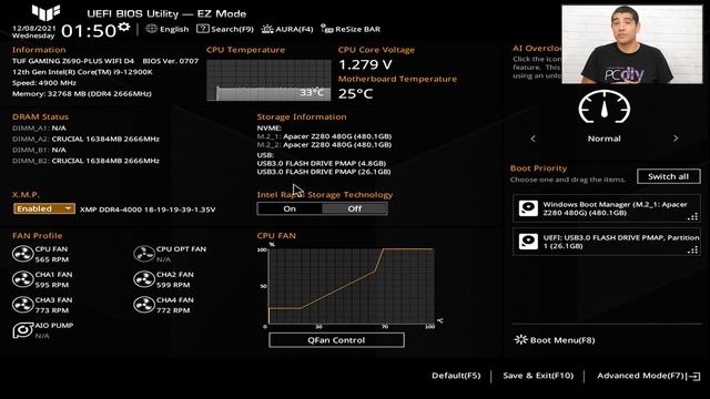 ASUS Z690 Motherboard UEFI BIOS EZ Mode Overview & Guide -