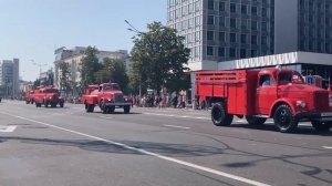 Парад пожарной техники в Минске 23 июля 2022 года