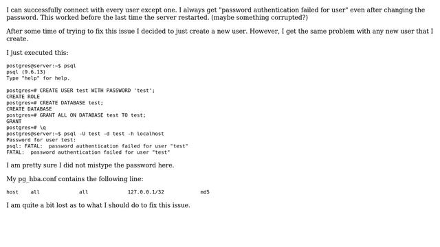 DevOps & SysAdmins: "password authentication failed for user" for any newly created user смотреть онлайн