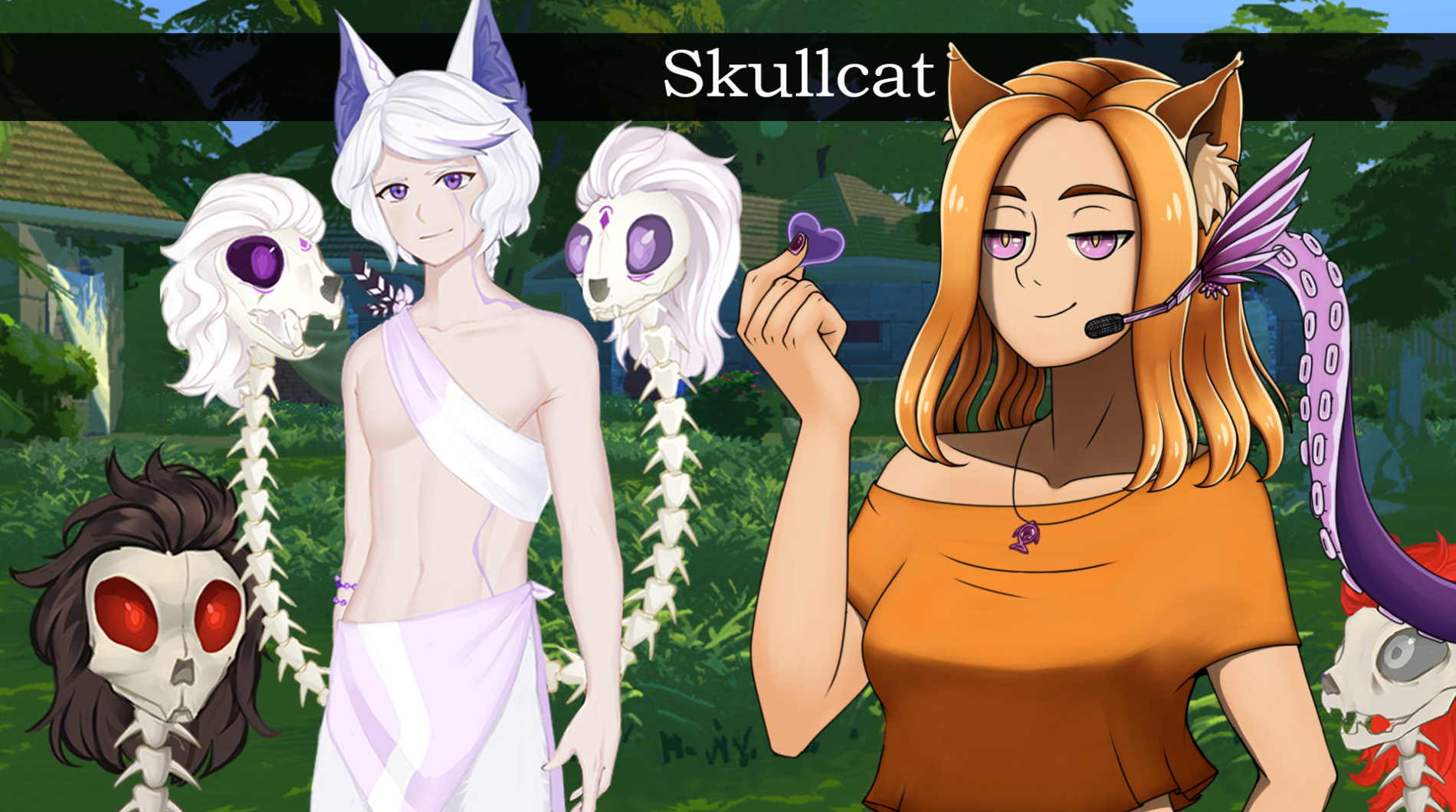 Мальчики котики с хвостами черепами и голой грудью планируют своё будущее || Skullcat(МикроРено2022)