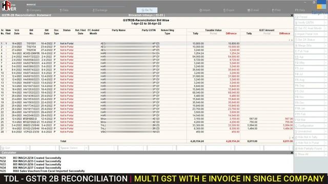 GSTR 2B RECONCILIATION IN TALLY | ERROR & SOLUTION FOR STATUS SHOW NOT IN PORTAL ENTRY | TDL 4 TALL смотреть онлайн