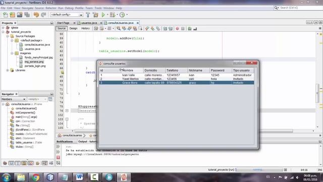 Registro de usuarios en java y mysql en netbeans (parte 2 consulta) смотреть онлайн