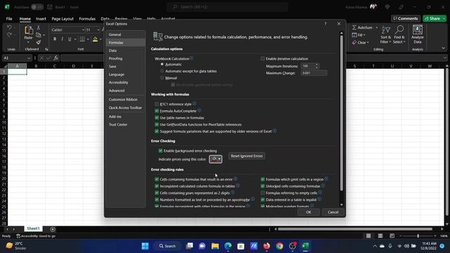 How to enable or disable Error checking rules in Microsoft Excel смотреть онлайн