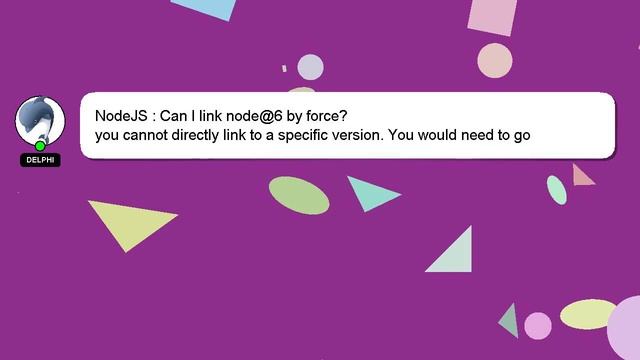 NodeJS : Can I link node@6 by force? смотреть онлайн
