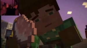 3 Guy Laughing at Reuben death in Minecraft story mode