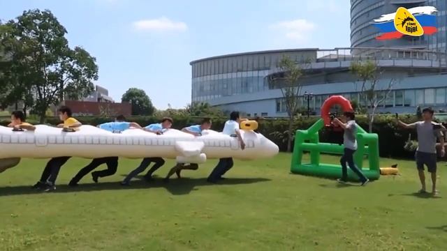 Надувной командный #аттракцион «Турбулентность в самолете» для #соревнований
