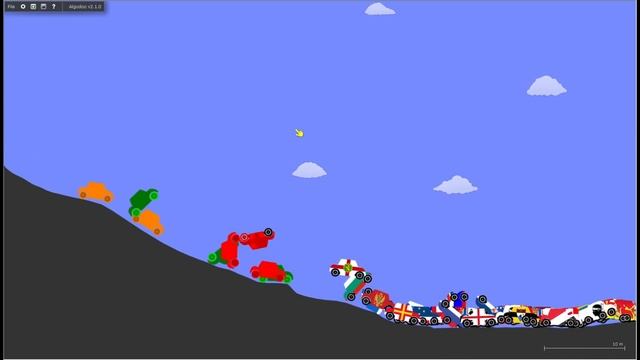 Europe Rainbow Infection Car Race | Country Cars | Algodoo смотреть онлайн