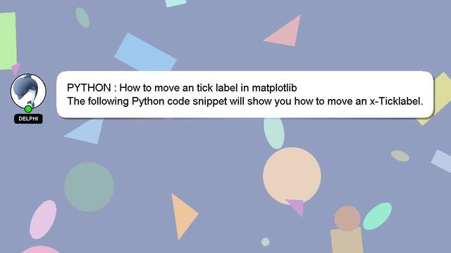 PYTHON : How to move an tick label in matplotlib смотреть онлайн