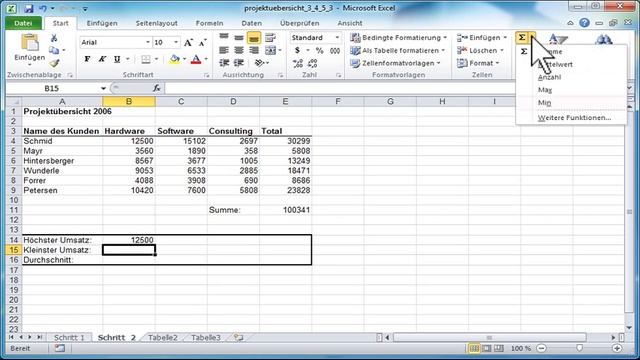 Funktionen von Excel: Mittelwert MAX und MIN смотреть онлайн