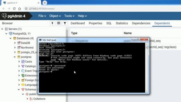 PostgreSQL - SQL Shell - Change postgresql password