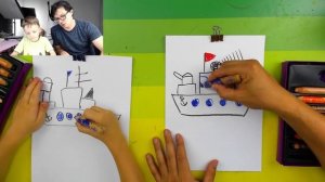 Как нарисовать КОРАБЛЬ военный - урок рисования для детей