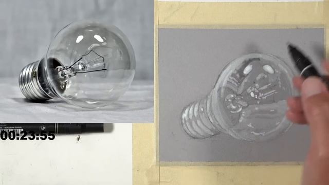 Live Drawing - Light Bulb Still Life Drawing with Markers and Inks смотреть онлайн
